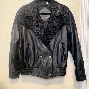 Vintage Preston‎ & York Floral Leather Biker Jacket – Statement Piece!